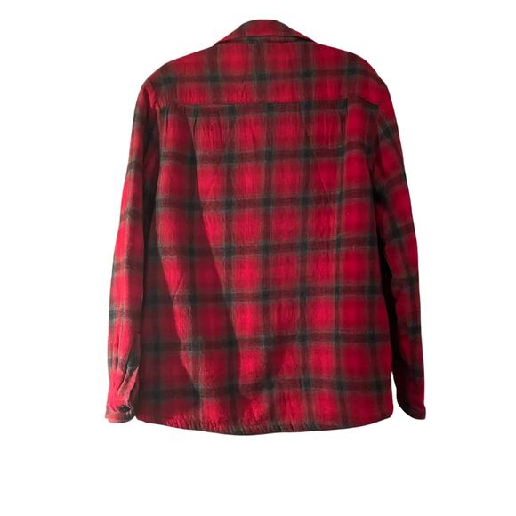 Coleman Red Plaid Shacket Mens M Sherpa Lining Cotton Country Outdoorsy Grunge - Picture 6 of 11
